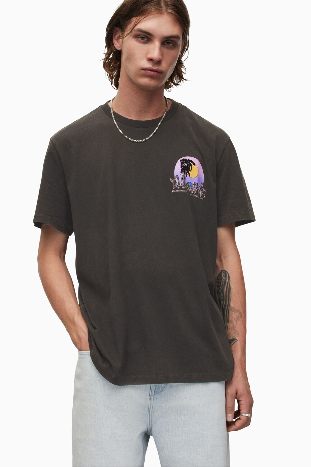

Черная футболка с круглым вырезом AllSaints Chroma All Saints, черный