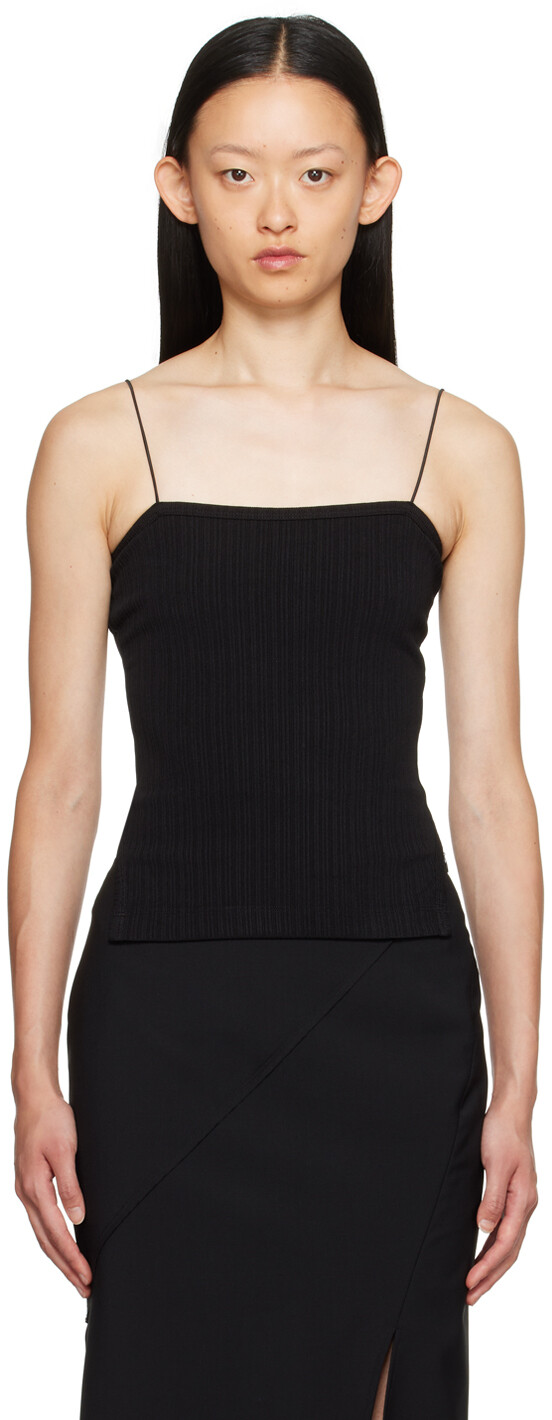 

Черная асимметричная майка Helmut Lang
