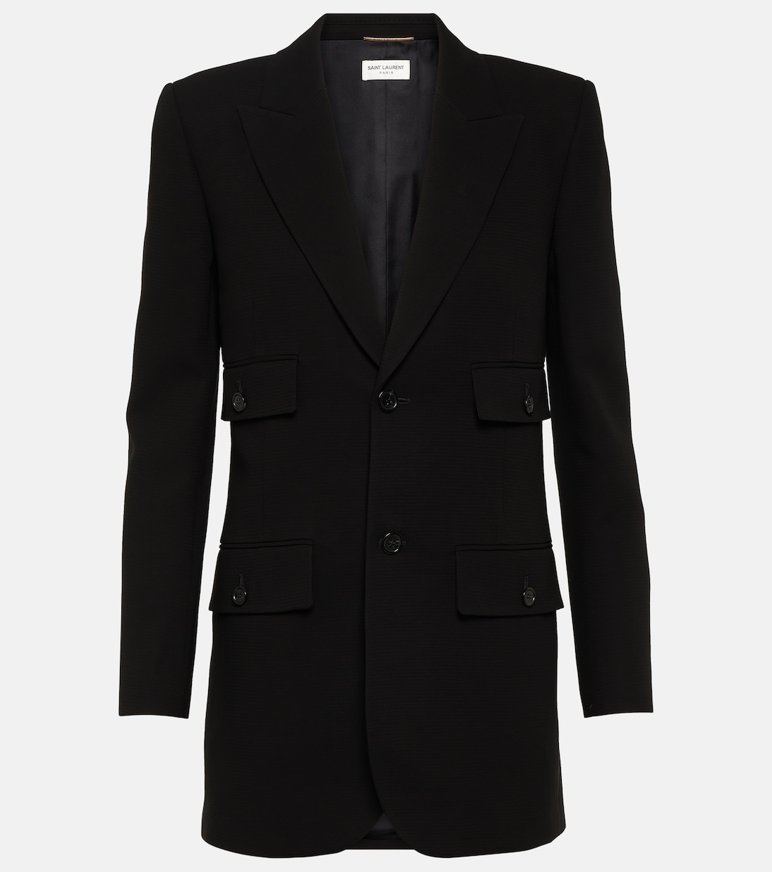 Креповый пиджак Saint Laurent, черный
