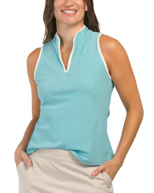 

Майка Upf 50 с воротником-стойкой Bobbe Active, цвет Tiffany Blue