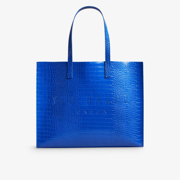 

Кожаная сумка-тоут Icon с крокодиловой отделкой Ted Baker, синий