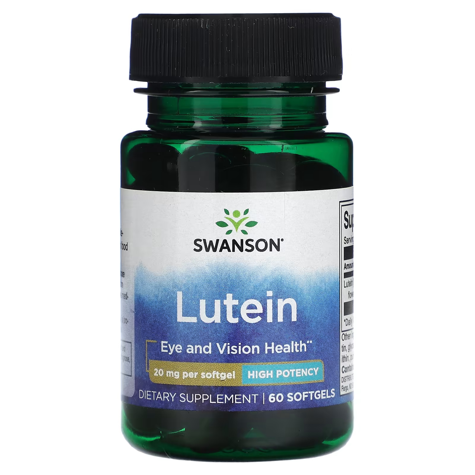 Пищевая добавка Swanson Лютеин 20 мг, 60 мягких таблеток nature s way лютеин 20 мг 60 мягких таблеток