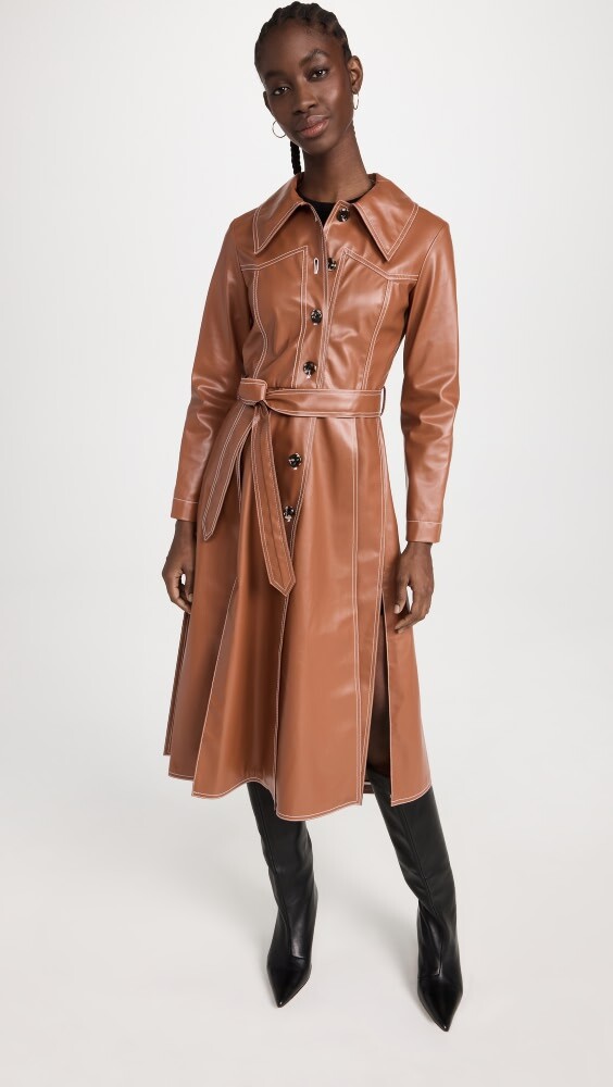 

Пальто A.W.A.K.E. MODE Faux Leather Belted with Multi Panels