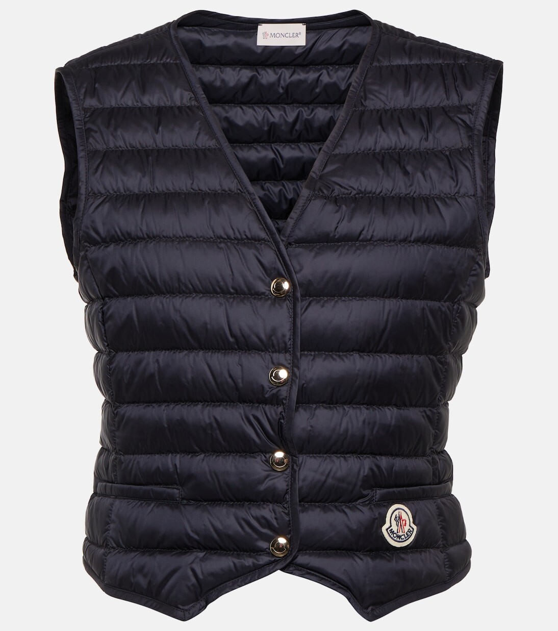 

Пуховик с v-образным вырезом Moncler, синий