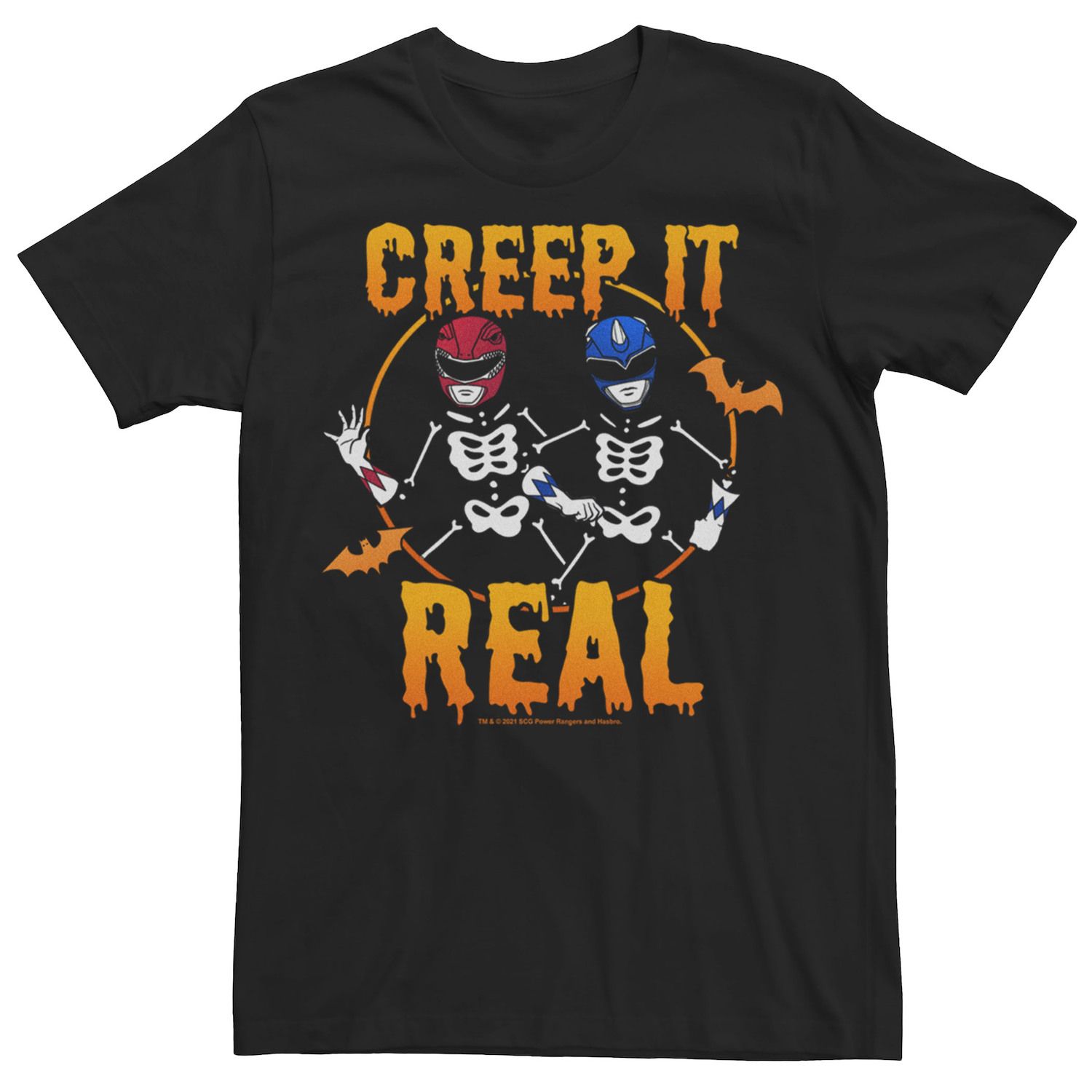 Мужская футболка Power Rangers Creep It Real Ranger Skeleton Duo Licensed Character