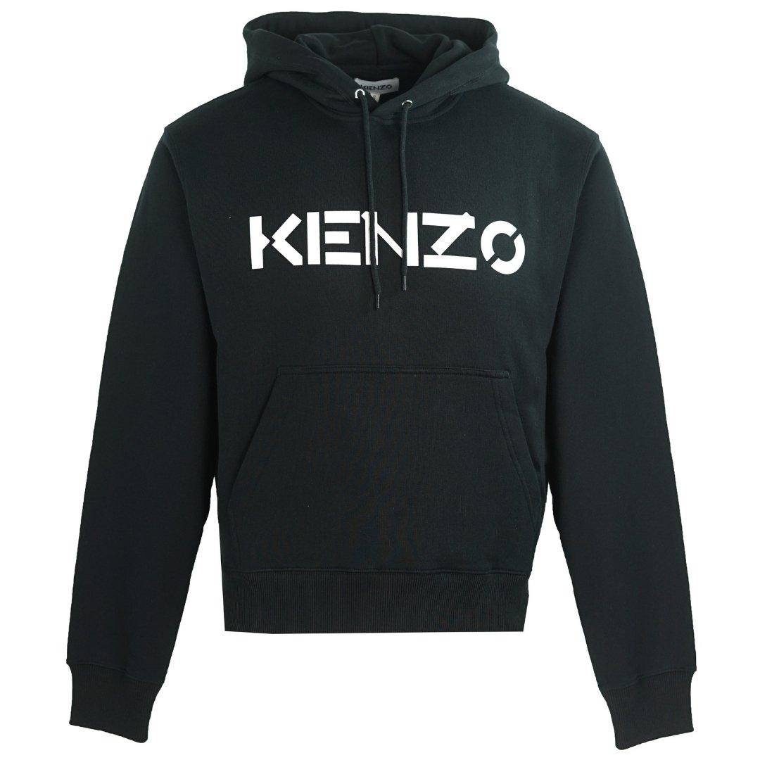 Мужская черная толстовка с классическим логотипом Kenzo, черный тренировочная куртка со слоном и логотипом kenzo синий