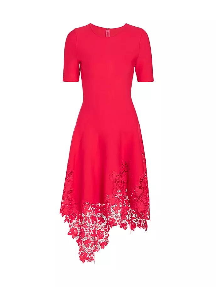 

Мини-платье Gardenia с кружевной драпировкой Oscar De La Renta, вишнёвый