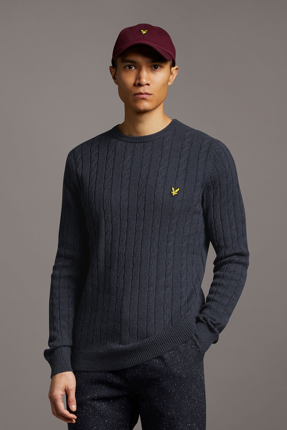 

Синий свитер косой вязки Lyle & Scott, синий