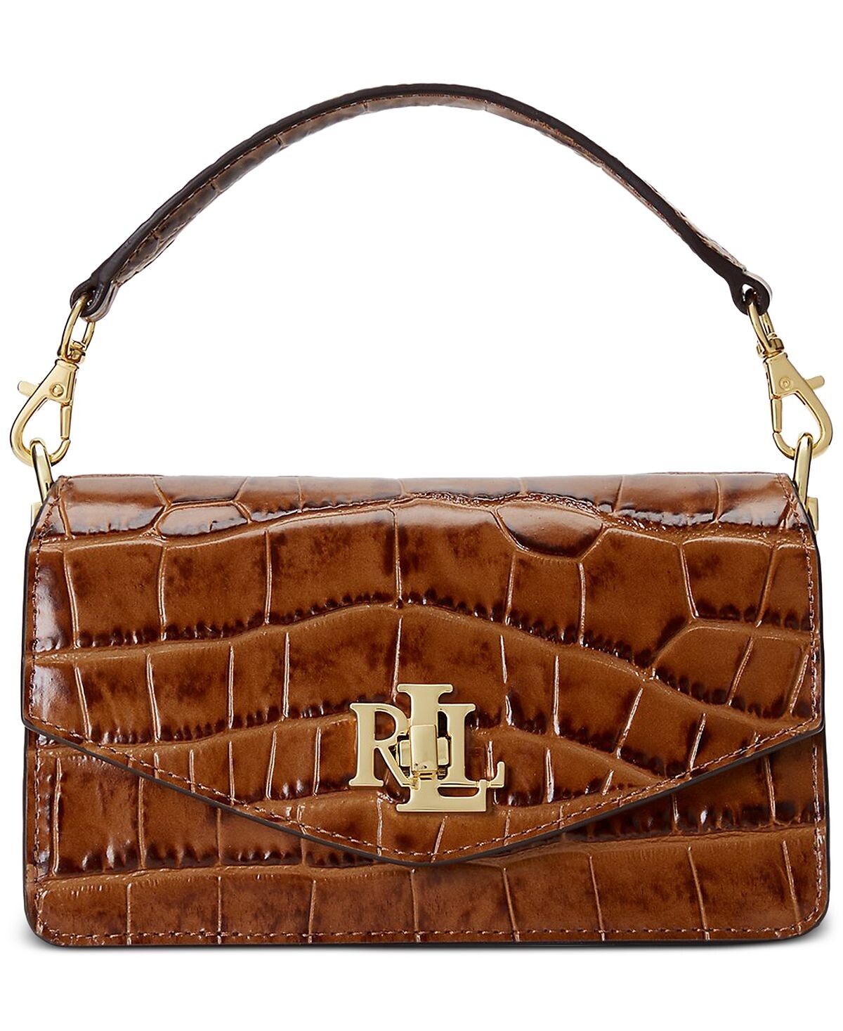 

Маленькая кожаная сумка через плечо Tayler Lauren Ralph Lauren, коричневый