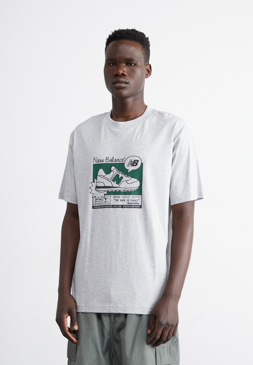 

Футболка с принтом RELAXED TEE New Balance, цвет athletic grey