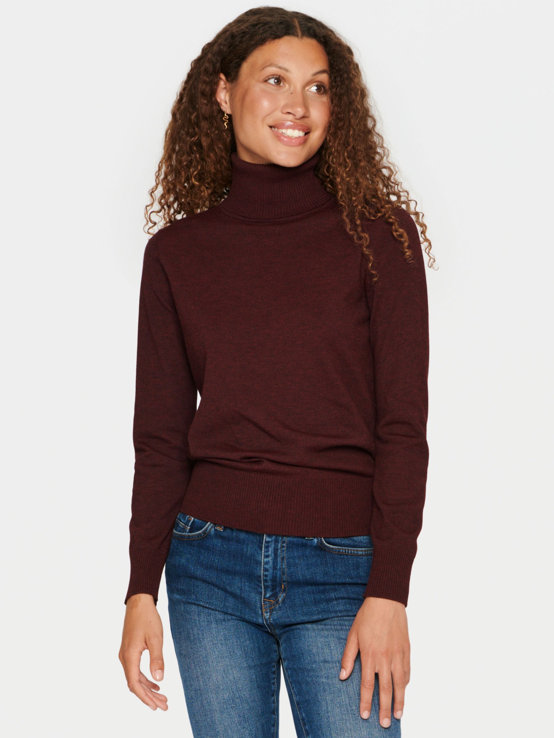 Джемпер-пуловер Mila с высоким воротником Saint Tropez, тони порт меланж