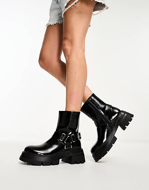 

Черные байкерские ботинки Public Desire Blizzard, Черный