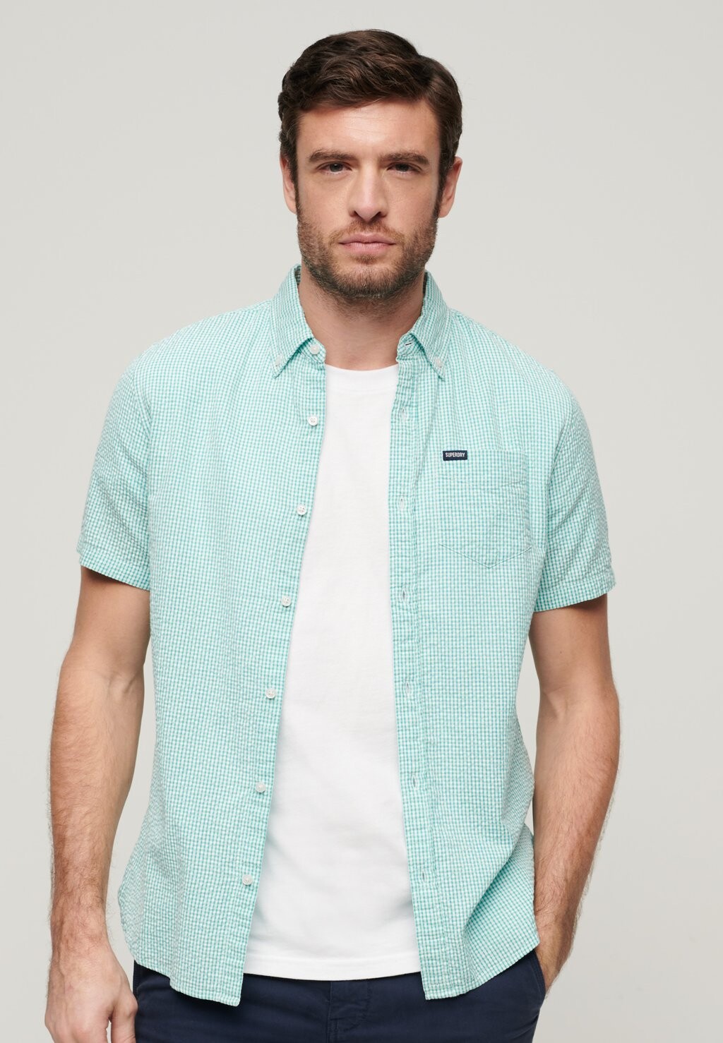 

Рубашка SEERSUCKER SHORT SLEEVE Superdry, мята