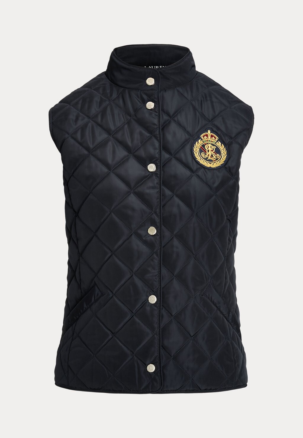 

Жилет CREST PATCH QUILTED MOCKNECK VEST Ralph Lauren, темно-синий