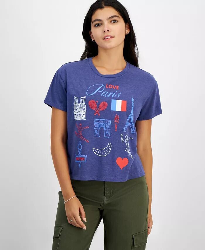 

Футболка с графическим принтом для юниоров Paris Grayson Threads, The Label, синий