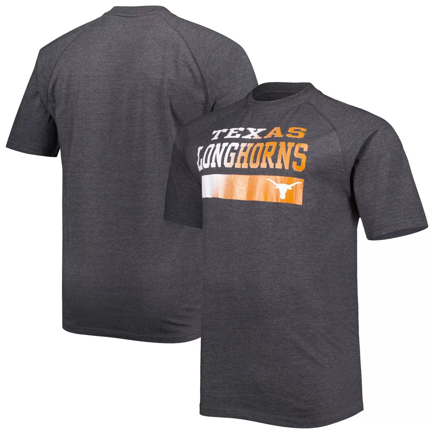 

Мужская темно-серая футболка Texas Longhorns Big & Tall реглан, Серый