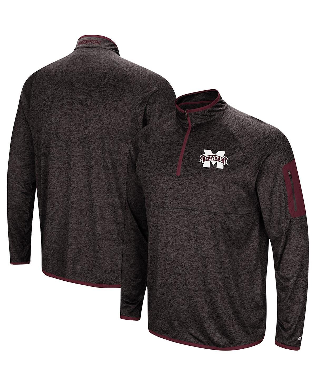 

Мужской черный пуловер с молнией в четверть Mississippi State Bulldogs Amnesia Colosseum