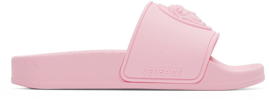 

Детские розовые резиновые шлепанцы Medusa, розовый, ЕС Versace