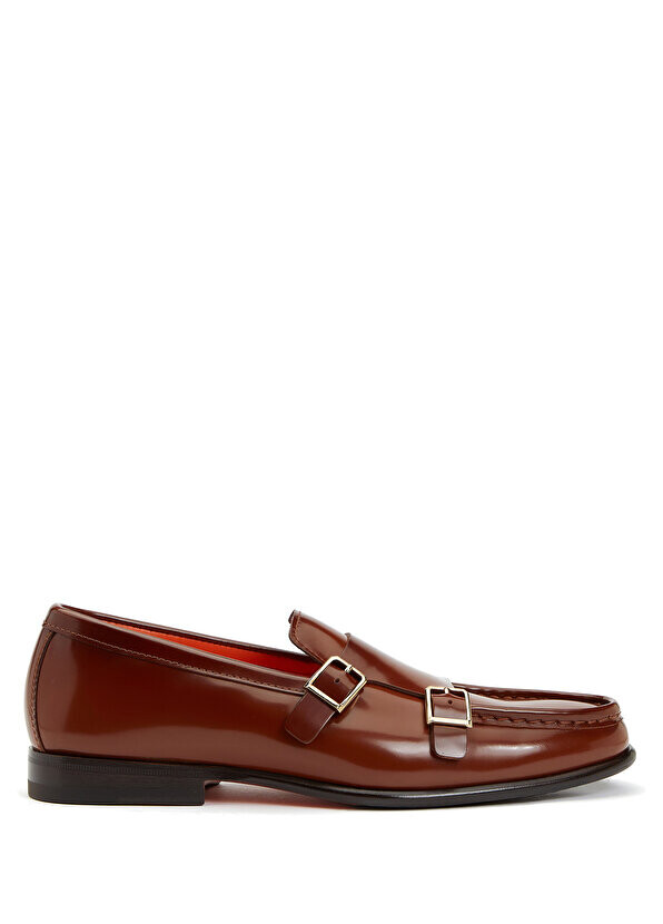

Мужские кожаные лоферы с коричневым поясом Santoni