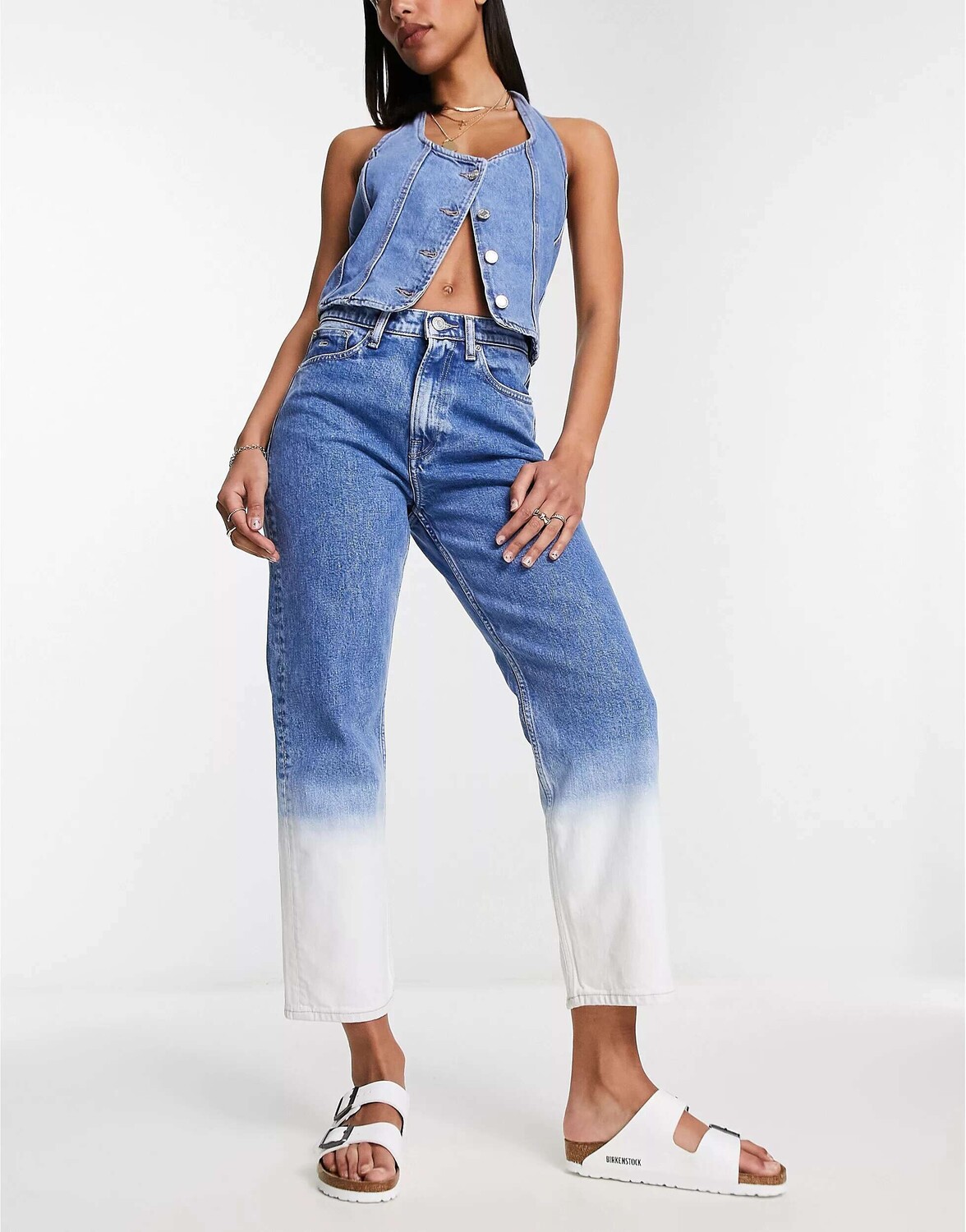 

Разноцветные прямые джинсы с эффектом омбре Tommy Jeans