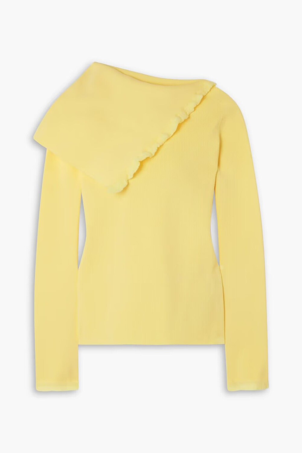 

Свитер фактурной вязки с потертостями Jil Sander, пастельно-желтый