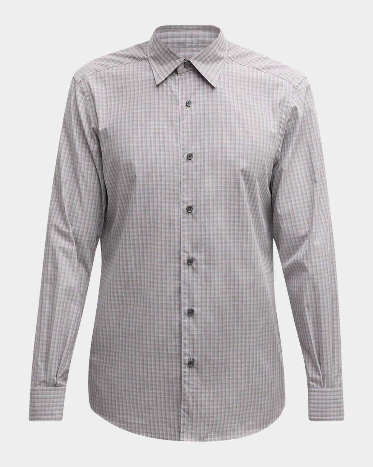 

Мужская хлопковая спортивная рубашка Centoquaranta меланжевого цвета Zegna, цвет Medium Gray Check