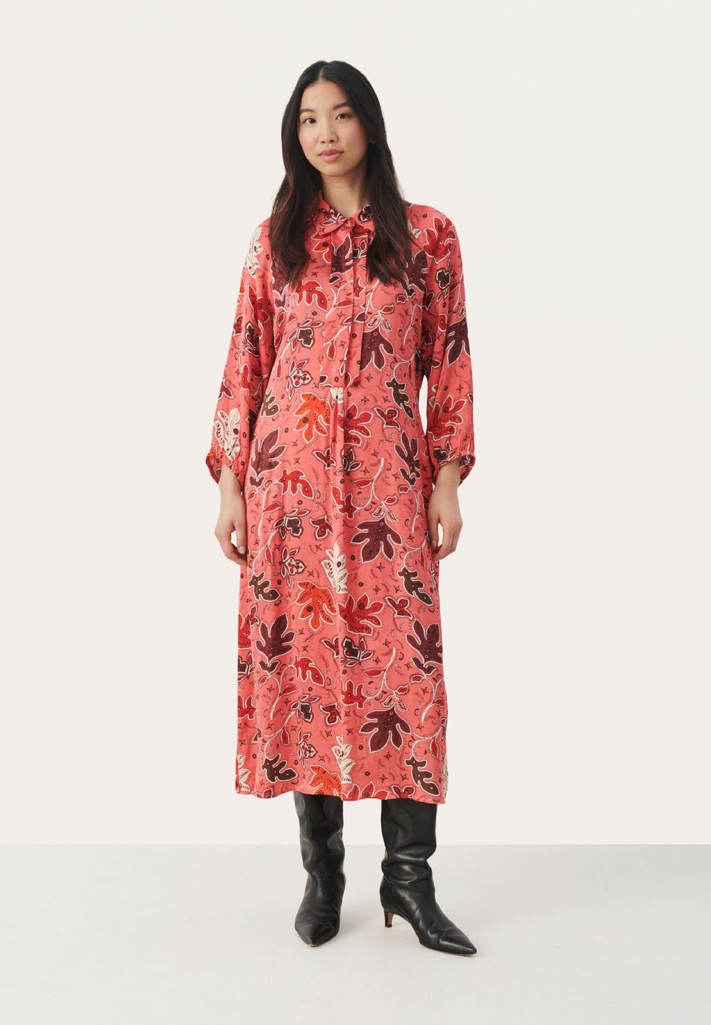 

Классическая рубашка Part Two CHARLAPW, цвет calypso coral botanical print
