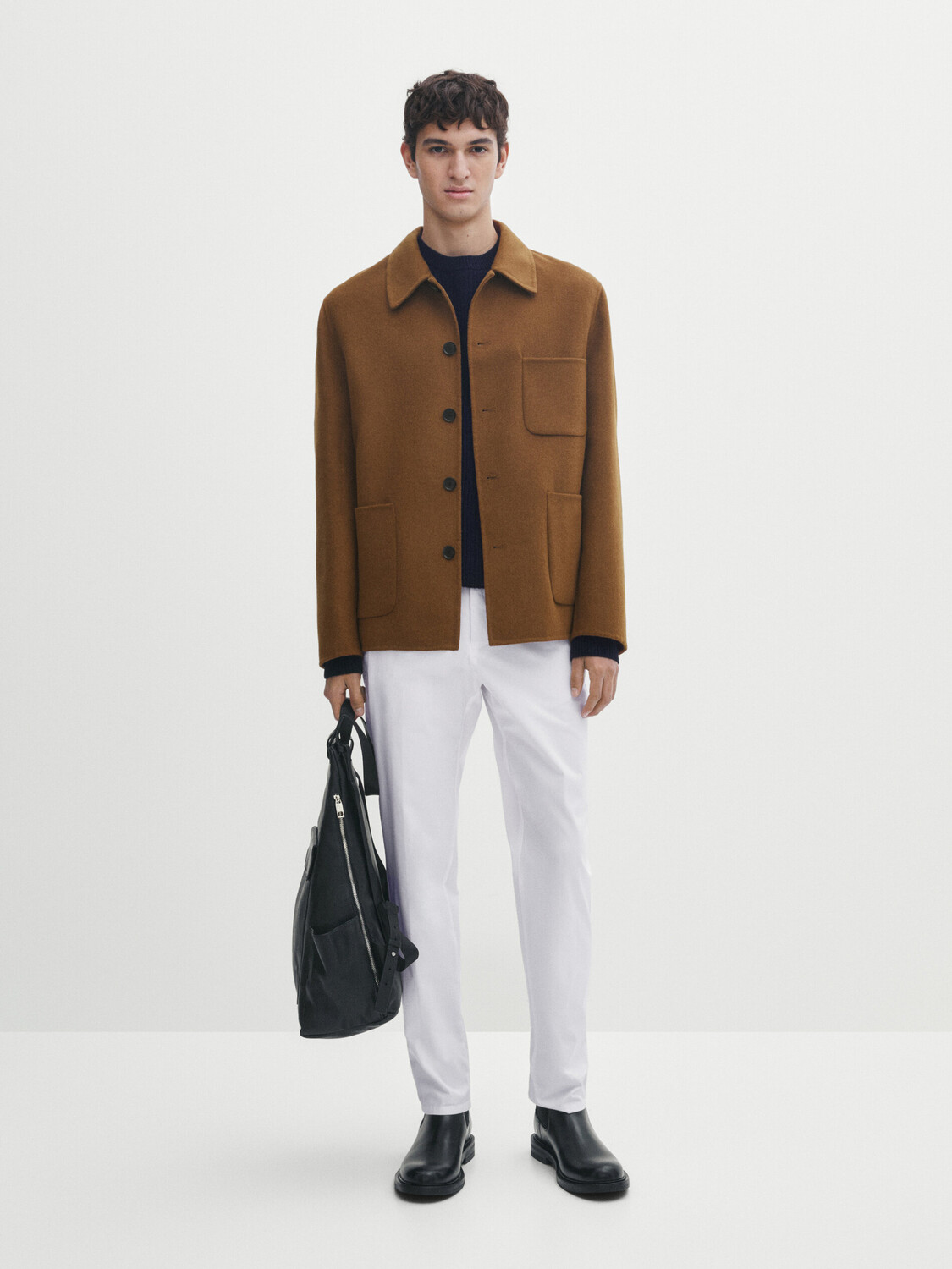 

Брюки-чиносы из джоггера Massimo Dutti, белый