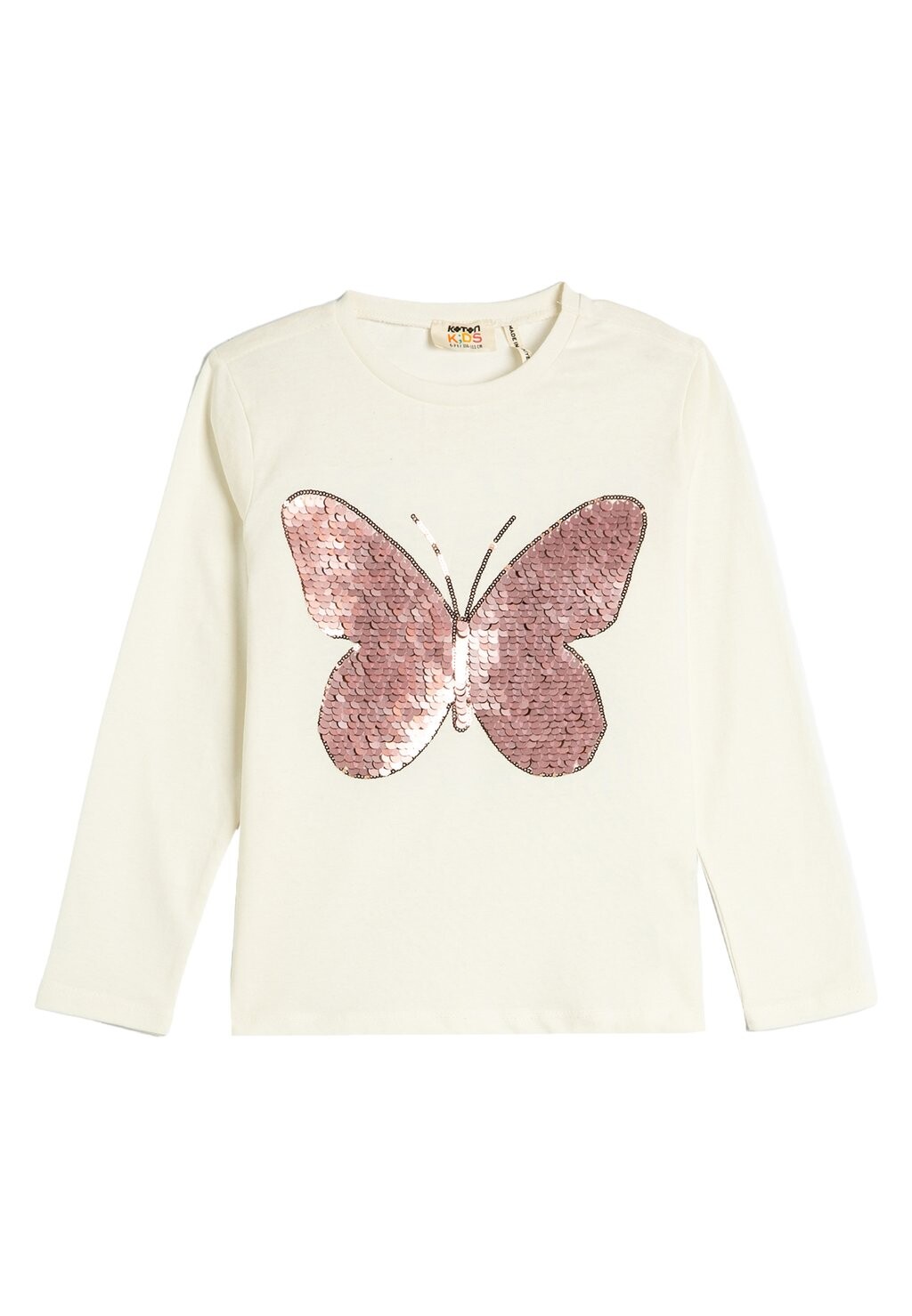 

Футболка с длинными рукавами Sequined Detail Crew Neck Koton, цвет ecru