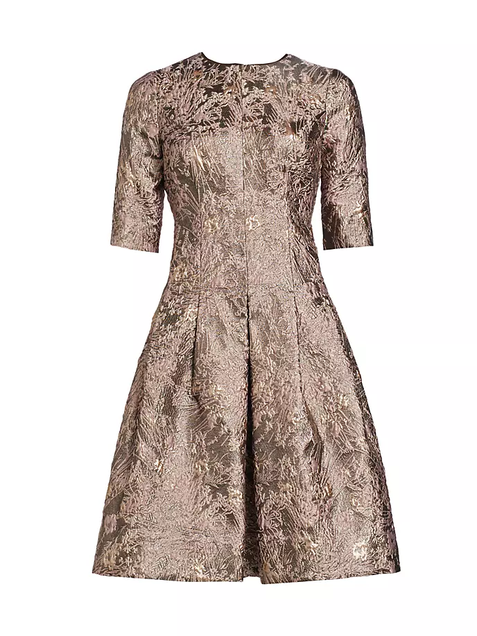 

Жаккардовое мини-платье с эффектом металлик Teri Jon By Rickie Freeman, цвет blush bronze