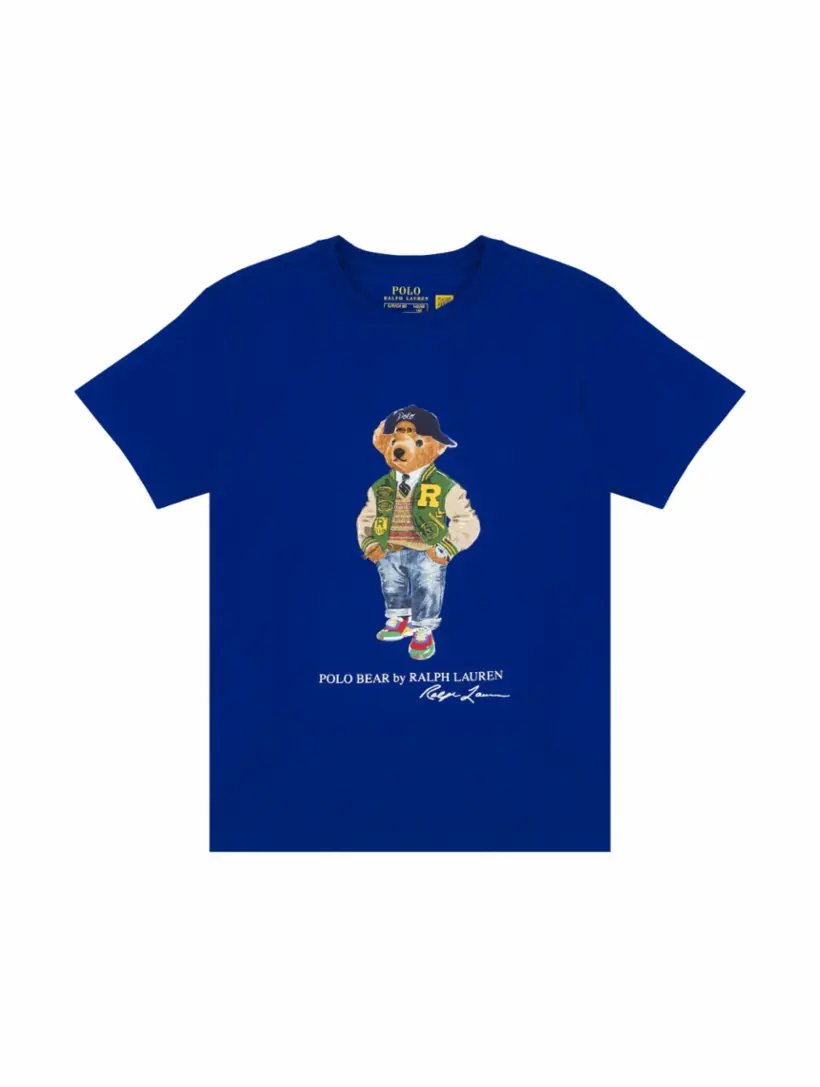 

Хлопковая футболка Polo Bear Ralph Lauren, тёмно-синий