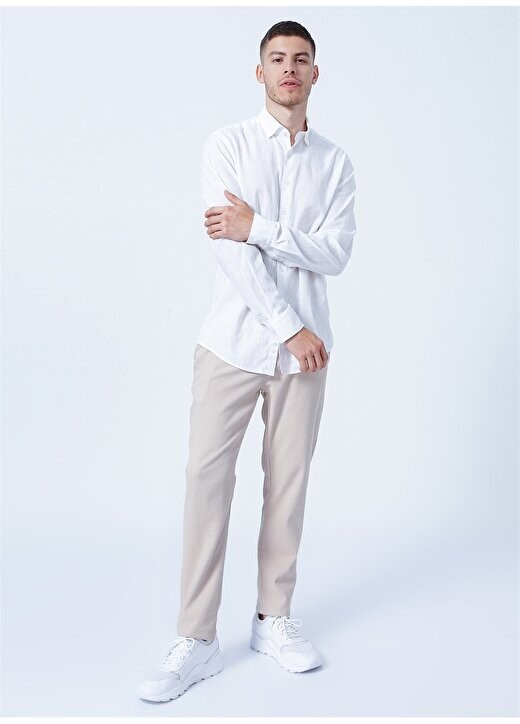 

Бежевые мужские брюки Slim Fit с нормальной талией и нормальными ногами GU22MSS01207 Gmg Fırenze, бежевый