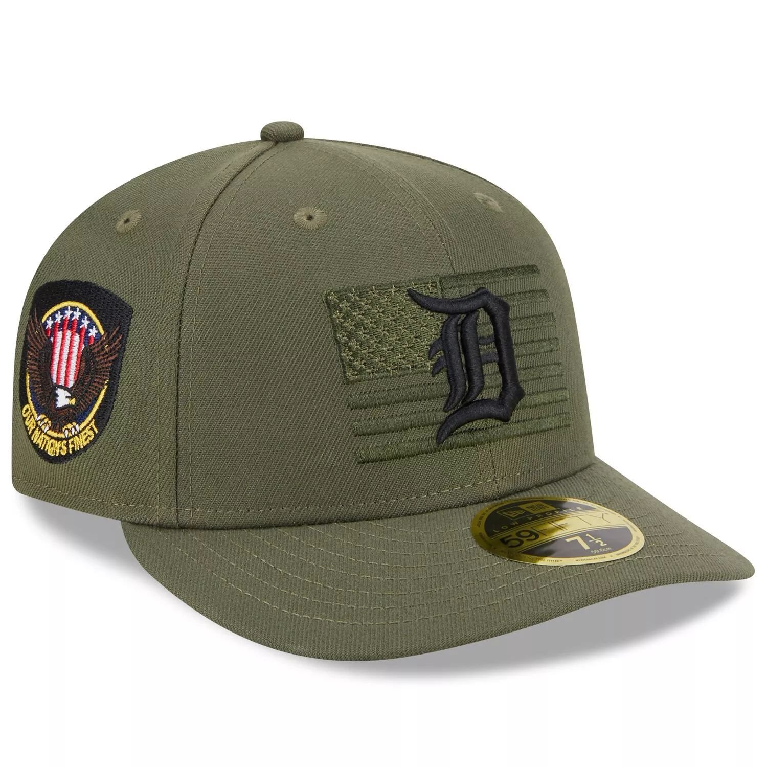 

Мужская низкопрофильная шляпа New Era Green Detroit Tigers 2023, посвященная Дню вооруженных сил 59FIFTY