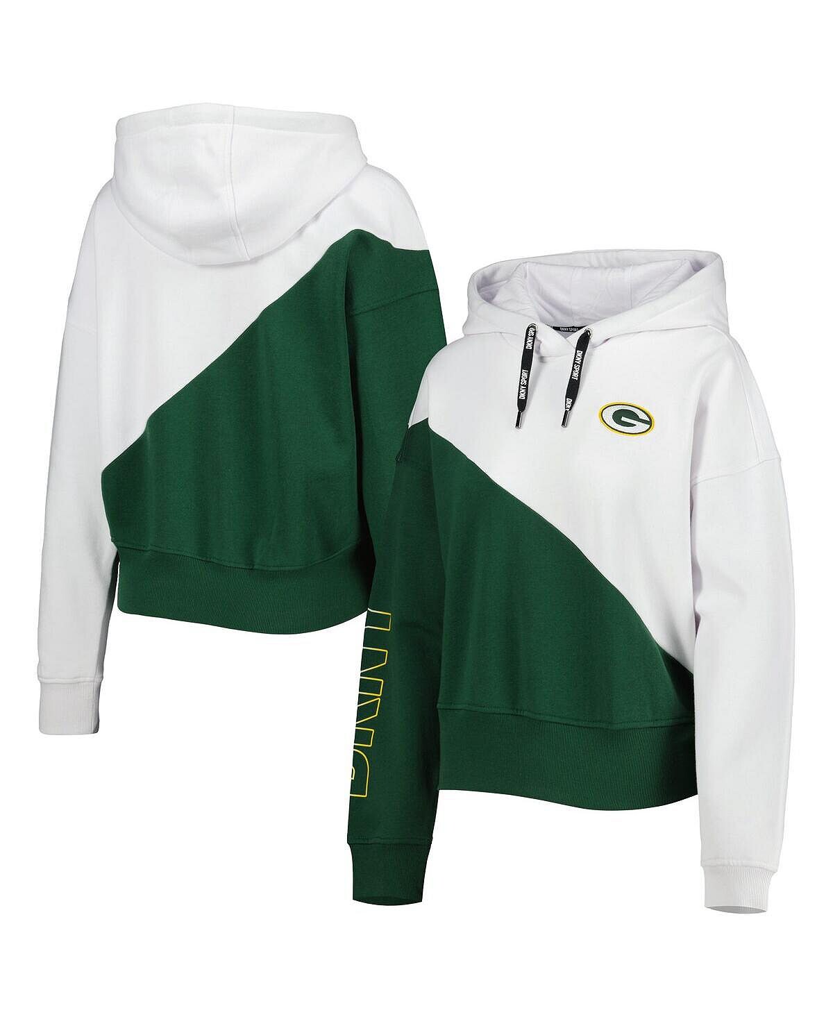 

Женский бело-зеленый пуловер с капюшоном Green Bay Packers Bobbi с цветными блоками DKNY