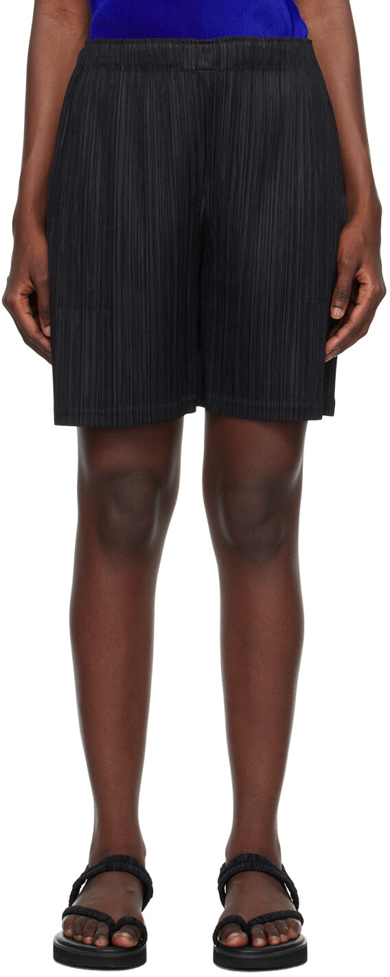 

Черные утепленные шорты Pleats Please Issey Miyake