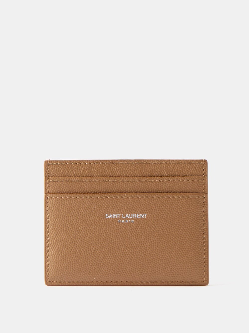 

Визитница из зерненой кожи Saint Laurent, коричневый