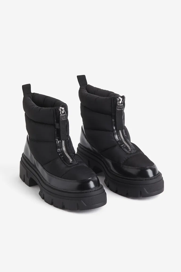 Утепленные ботинки на теплой подкладке H&M, черный утепленные спортивные ботинки h
