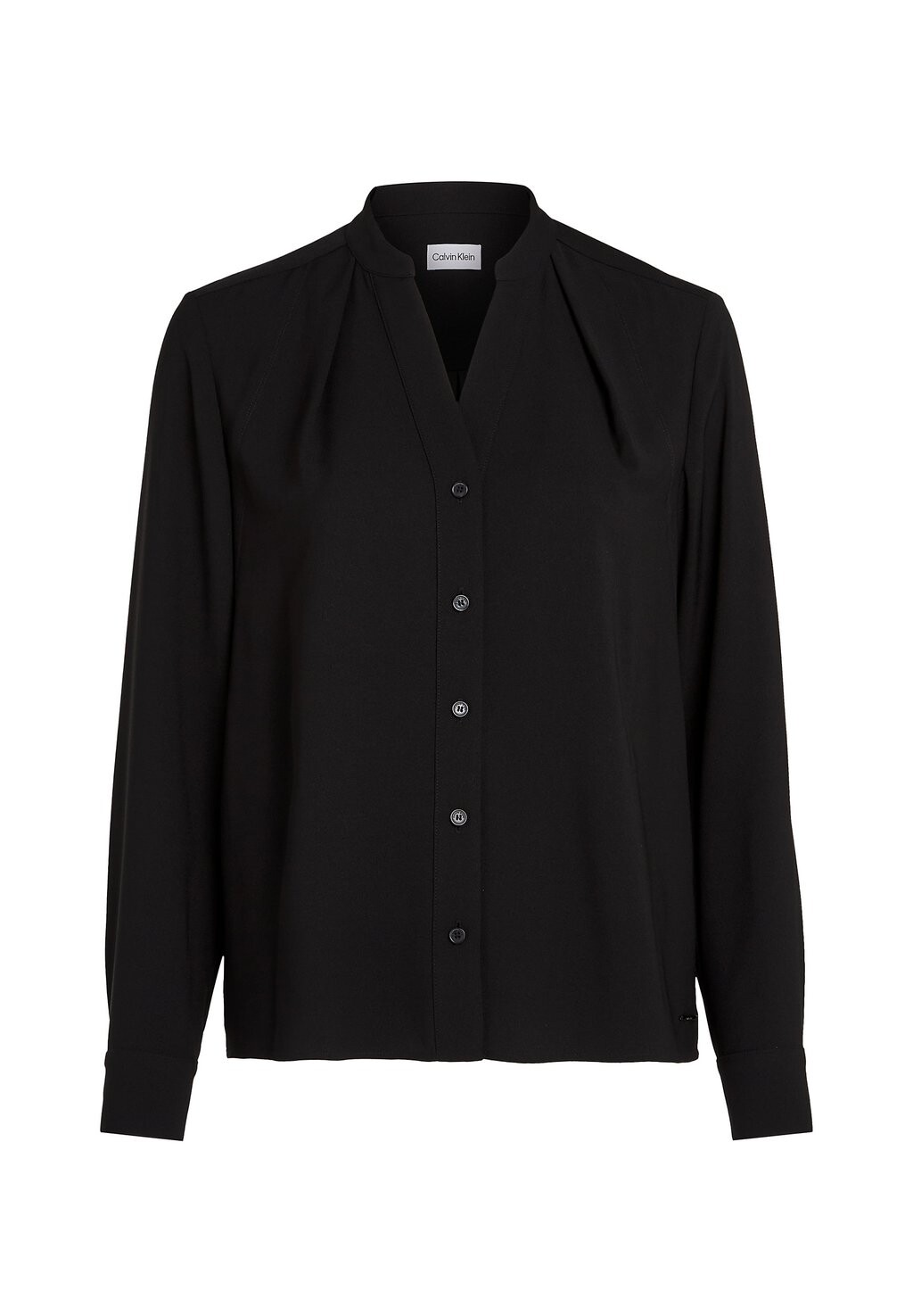 

Блузка на пуговицах Collarless Long Sleeve Calvin Klein, ck черная
