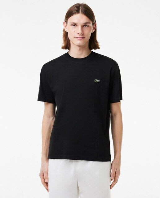 

Футболка классического кроя из хлопкового джерси Lacoste, черный