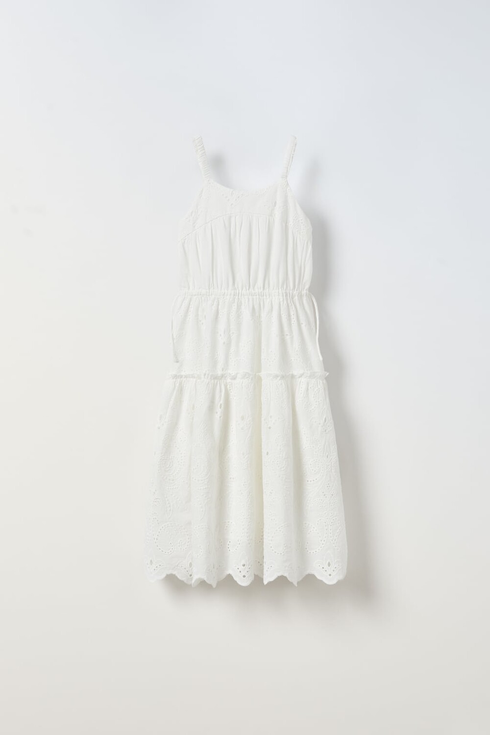 

Платье с вышивкой schiffli ZARA, белый