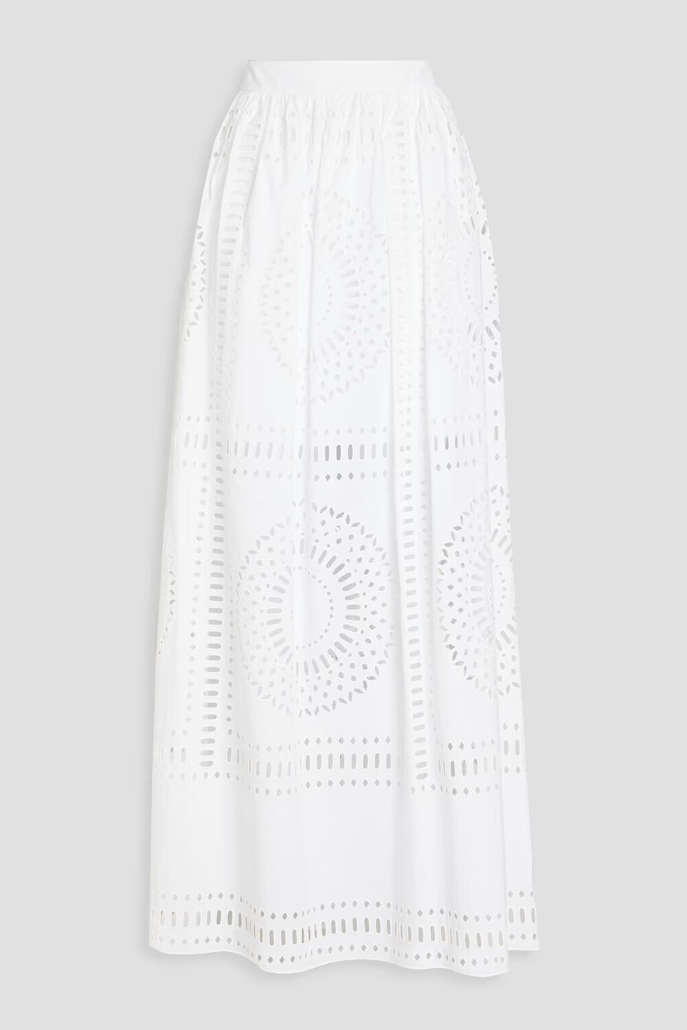 

Юбка макси Broderie Anglaise из смесового хлопка Alberta Ferretti, белый