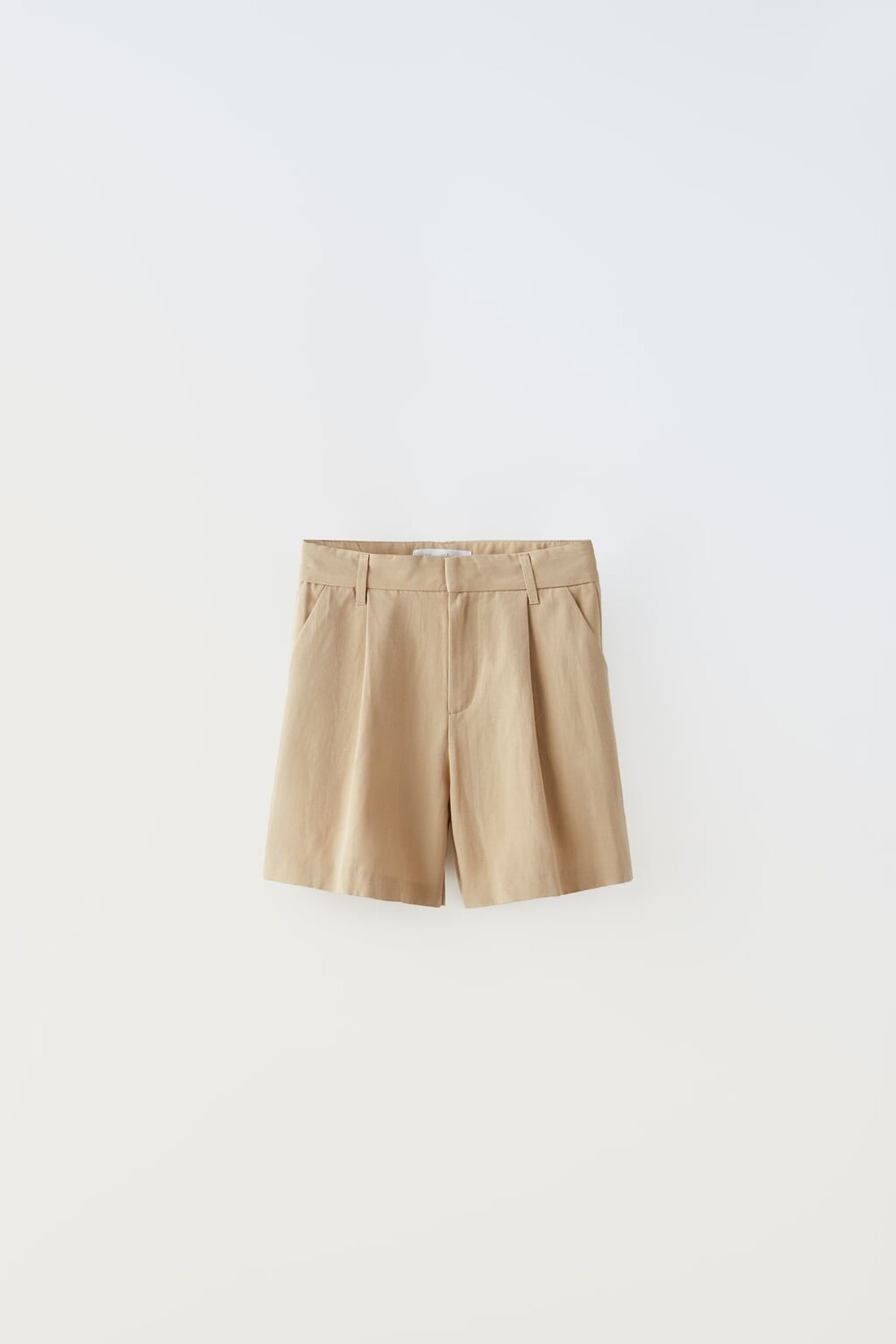 

Шорты-бермуды с строкими ZARA, песок