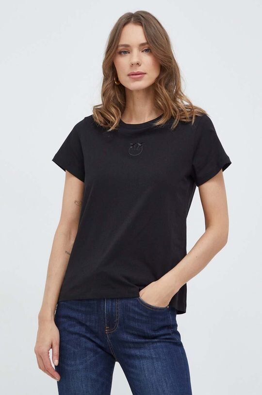 

Хлопковая футболка Pinko, черный