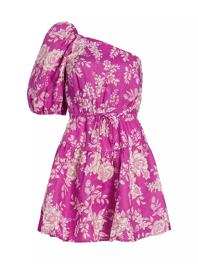 Мини-платье Calypso Maeve на одно плечо Kivari, цвет magenta floral