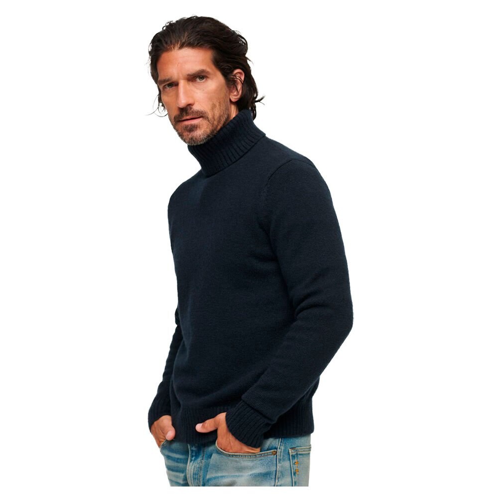 Свитер Superdry Brushed Roll Neck, синий свитер roll neck superdry лунный бежевый меланж