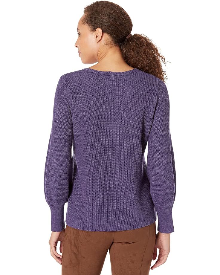 Свитер NIC+ZOE Shaker Knit V-Neck Sweater, цвет Fig
