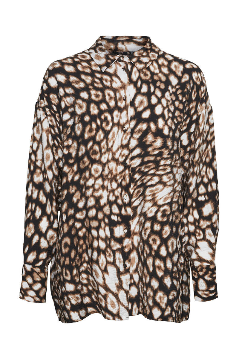 

Длинная рубашка с леопардовым принтом Vero Moda Curve, черный