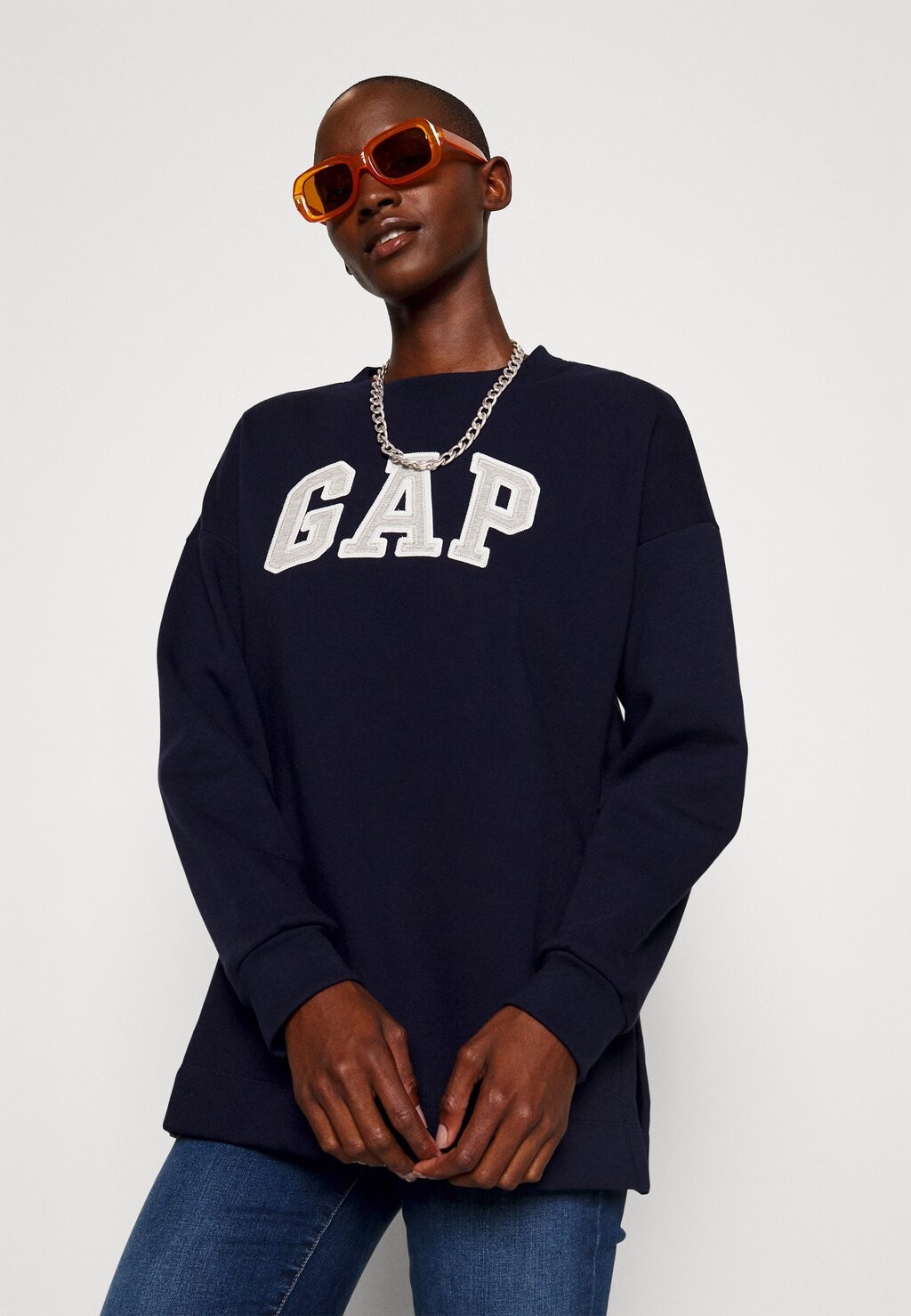

Толстовка GAP Heritage Tunic Crew, темно-синяя форма, Синий;черный