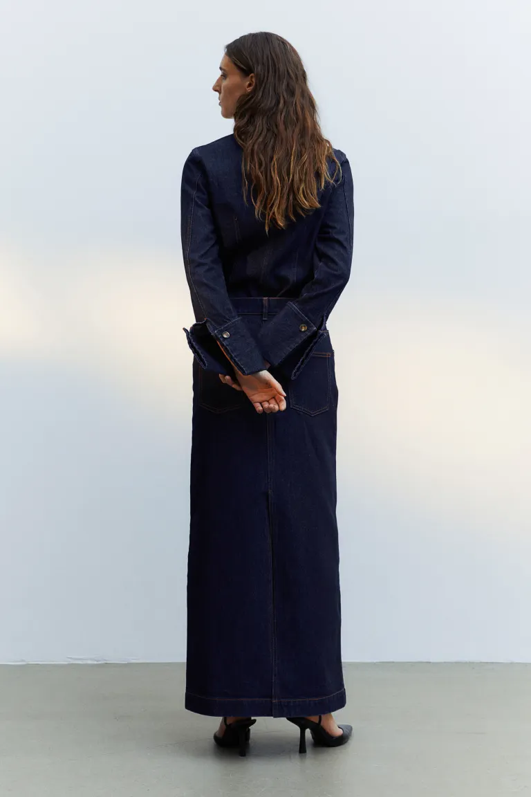 

Длинная джинсовая юбка H&M, синий