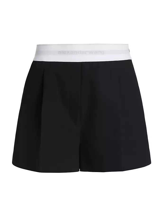 

Плиссированные шорты с эластичной талией Alexander Wang, черный